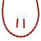 Genuine Sterling Silver Southwest Coral Bead Necklace Set JX128498