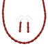 Genuine Sterling Silver Southwest Coral Bead Necklace Set JX128498