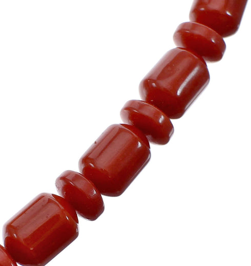 Genuine Sterling Silver Southwest Coral Bead Necklace Set JX128498