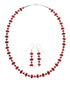 Genuine Sterling Silver Southwest Coral Bead Necklace Set JX128494