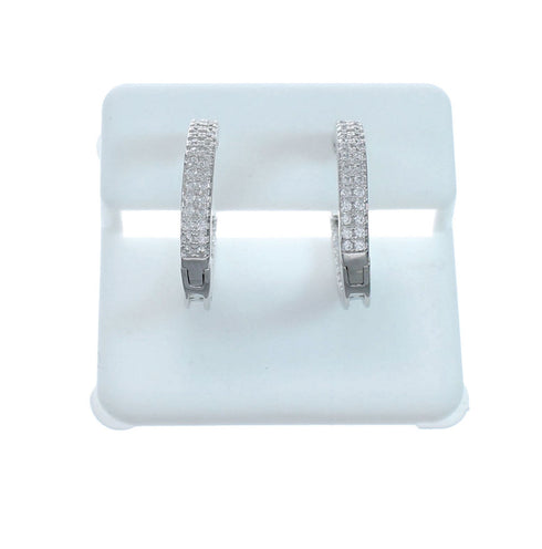 Cubic Zirconia Genuine Sterling Silver Earrings JX128583