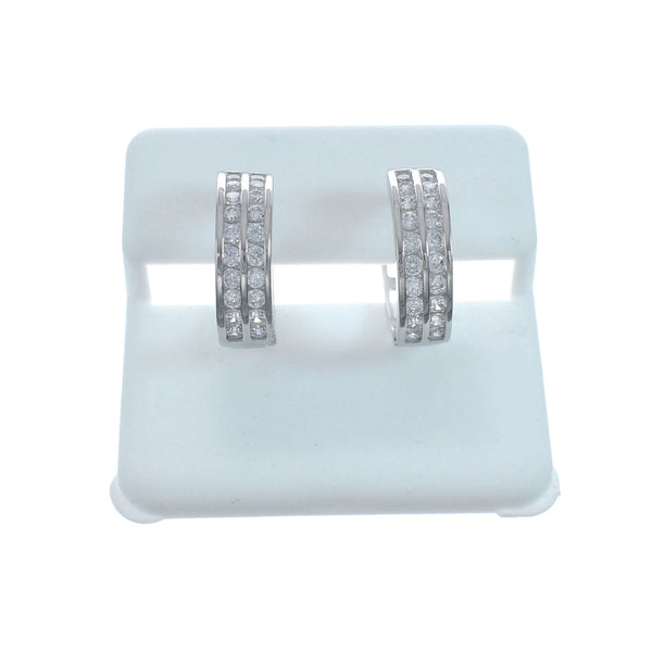 Cubic Zirconia Genuine Sterling Silver Earrings JX128585