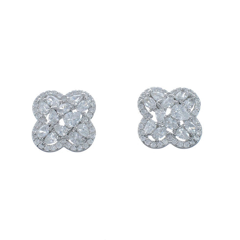 Cubic Zirconia Genuine Sterling Silver Post Earrings JX128567