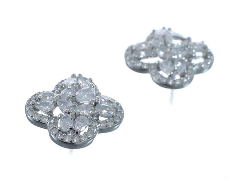 Cubic Zirconia Genuine Sterling Silver Post Earrings JX128567