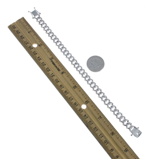 Sterling Silver Cubic Zirconia Chain Bracelet JX128543