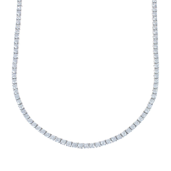 Sterling Silver Cubic Zirconia Necklace JX128550