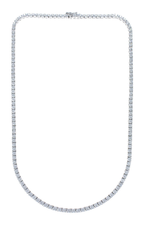 Sterling Silver Cubic Zirconia Necklace JX128554
