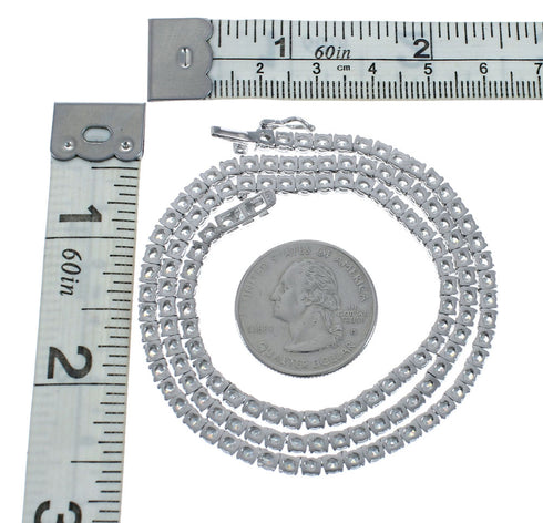 Sterling Silver Cubic Zirconia Necklace JX128554