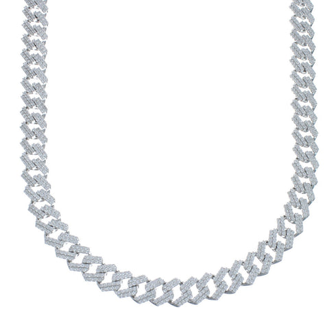 Sterling Silver Cubic Zirconia Chain Necklace JX128546