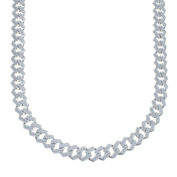 Sterling Silver Cubic Zirconia Chain Necklace JX128546