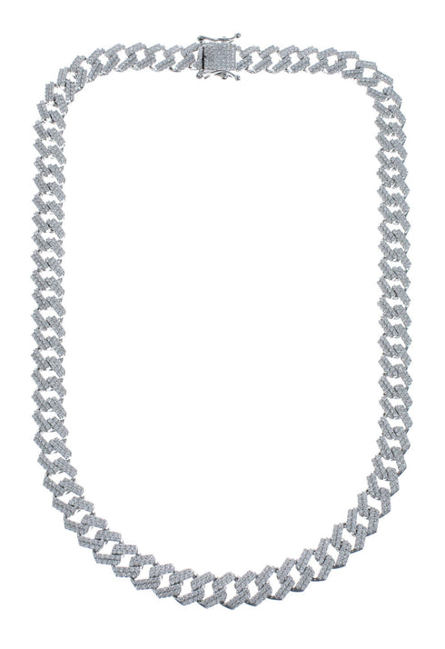 Sterling Silver Cubic Zirconia Chain Necklace JX128546