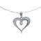 Cubic Zirconia Heart Pendant Silver 16" Italian Necklace JX128559
