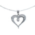 Cubic Zirconia Heart Pendant Silver 16" Italian Necklace JX128559