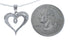 Cubic Zirconia Heart Pendant Silver 16" Italian Necklace JX128559
