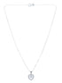 Cubic Zirconia Heart Pendant Silver Italian Necklace JX128565