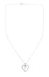 Cubic Zirconia Heart Pendant Silver 16" Italian Necklace JX128563