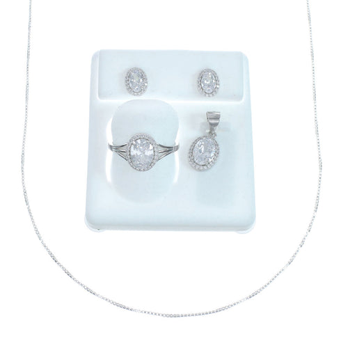 Cubic Zirconia Sterling Silver Southwestern Set JX128593