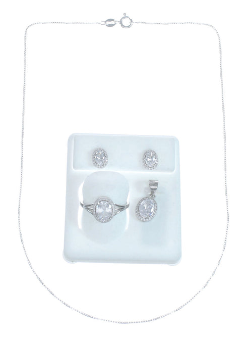 Cubic Zirconia Sterling Silver Southwestern Set JX128593