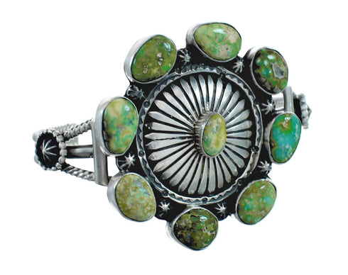 Navajo Turquoise Multistone Sterling Silver Cuff Bracelet JX128700