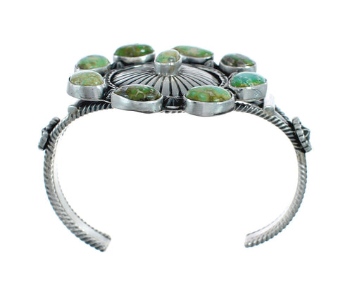 Navajo Turquoise Multistone Sterling Silver Cuff Bracelet JX128700