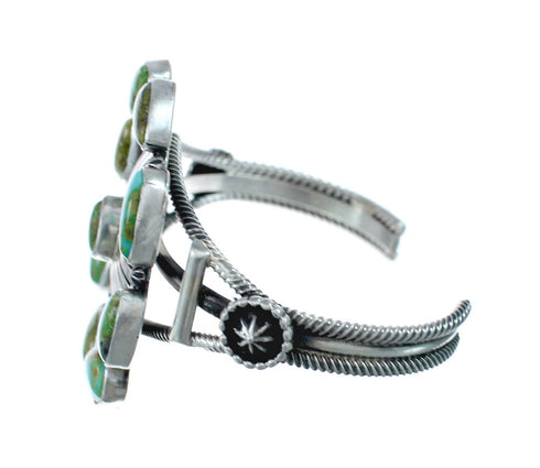 Navajo Turquoise Multistone Sterling Silver Cuff Bracelet JX128701