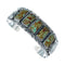 Navajo Turquoise Multistone Leaf Sterling Silver Cuff Bracelet JX128677