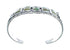 Navajo Turquoise Multistone Leaf Sterling Silver Cuff Bracelet JX128677