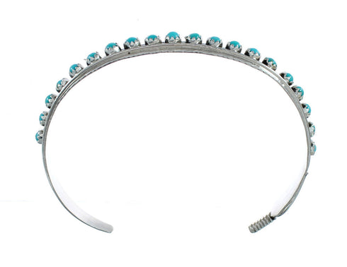 Navajo Turquoise Multistone Sterling Silver Leaf Cuff Bracelet JX128691