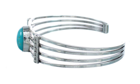 Native American Sterling Silver Navajo Turquoise Cuff Bracelet JX128647
