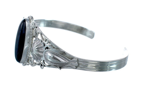 Onyx Authentic Sterling Silver Navajo Cuff Bracelet JX128745