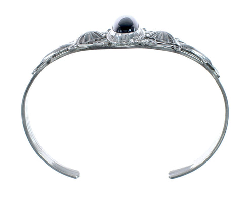 Onyx Authentic Sterling Silver Navajo Cuff Bracelet JX128745