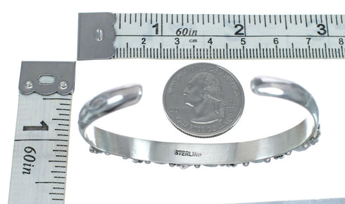 Native American Navajo Flower Coral Cuff Bracelet JX128775