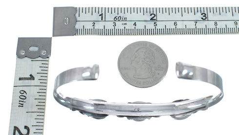 Blue Opal Sterling Silver Native American Cuff Bracelet JX128797