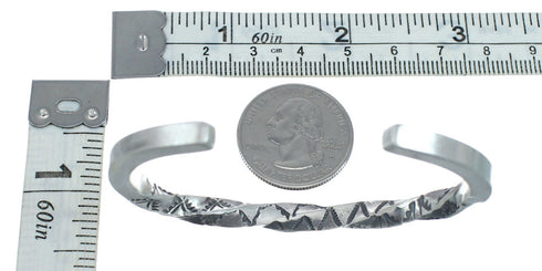 Navajo Genuine Sterling Silver Cuff Bracelet JX128783