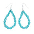 Navajo Turquoise Bead Sterling Silver Hook Dangle Earrings AX129162