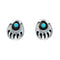 Genuine Sterling Silver Turquiose Bear Paw Navajo Indian Post Earrings SX10079