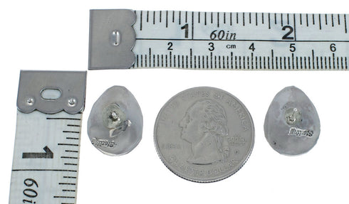 Genuine Sterling Silver Turquiose Bear Paw Navajo Indian Post Earrings SX10079