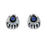 Genuine Sterling Silver Lapis Bear Paw Navajo Post Earrings AX129183