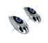 Genuine Sterling Silver Lapis Bear Paw Navajo Post Earrings AX129183
