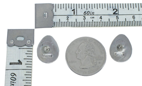 Genuine Sterling Silver Lapis Bear Paw Navajo Post Earrings AX129183