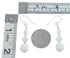 Navajo Sterling Silver Mother of Pearl Bead Hook Dangle Earrings AX129123
