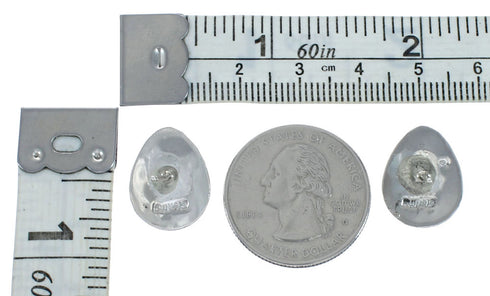 Native American Authentic Sterling Silver Malachite Bear Paw Post Earrings AX129133