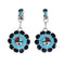 Sterling Silver Zuni Indian Sunface Multicolor Inlay Post Dangle Earrings AX129139