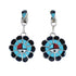 Sterling Silver Zuni Indian Sunface Multicolor Inlay Post Dangle Earrings AX129139