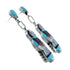 Sterling Silver Zuni Multicolor Inlay Storyteller Woman Post Dangle Earrings AX129208