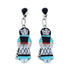 Sterling Silver Zuni Multicolor Inlay Storyteller Woman Post Dangle Earrings AX129210