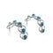 Native American Zuni Turquoise Genuine Sterling Silver Heart Post Hoop Earrings AX129212