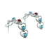Native American Turquoise And Coral Genuine Sterling Silver Heart Post Hoop Earrings AX129214