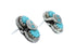 Turquoise Zuni Effie Calavaza Silver Snake Post Earrings JX128918