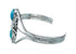 Native American Genuine Sterling Silver Turquoise Stone Cuff Bracelet JX128809